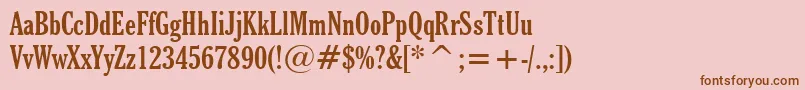CheltenhamBoldExtraCondensedBt Font – Brown Fonts on Pink Background