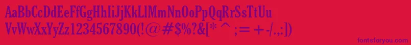 CheltenhamBoldExtraCondensedBt Font – Purple Fonts on Red Background