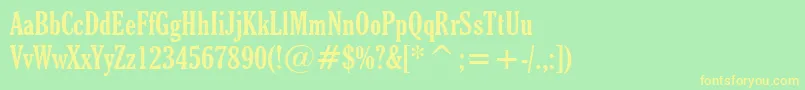 CheltenhamBoldExtraCondensedBt Font – Yellow Fonts on Green Background