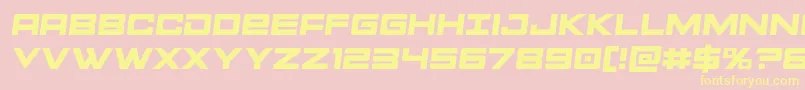 Montrocsemital-Schriftart – Gelbe Schriften auf rosa Hintergrund