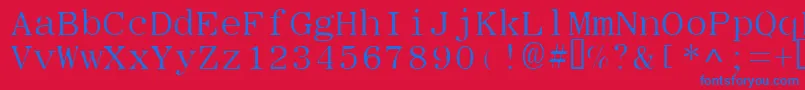 Typew-Schriftart – Blaue Schriften auf rotem Hintergrund
