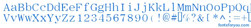 フォントTypew – 白い背景に青い文字