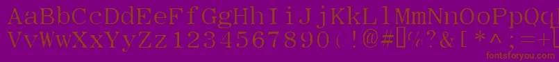 Typew-Schriftart – Braune Schriften auf violettem Hintergrund
