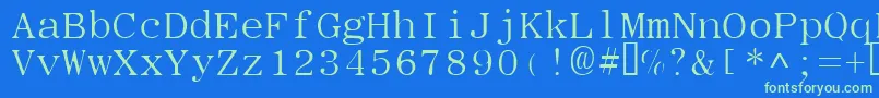 Typew Font – Green Fonts on Blue Background