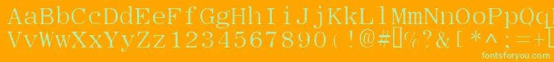 Typew Font – Green Fonts on Orange Background