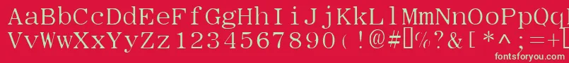 フォントTypew – 赤い背景に緑の文字