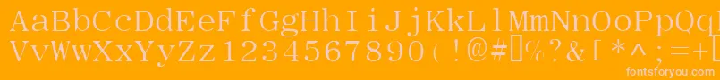 Typew-fontti – vaaleanpunaiset fontit oranssilla taustalla