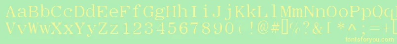 Typew Font – Yellow Fonts on Green Background