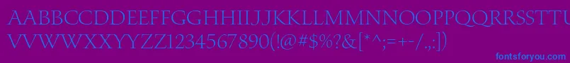 WaterstitlingproLt Font – Blue Fonts on Purple Background