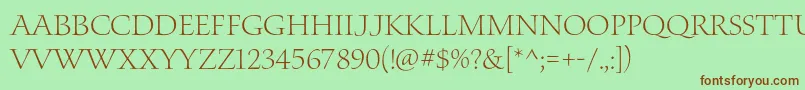 WaterstitlingproLt Font – Brown Fonts on Green Background