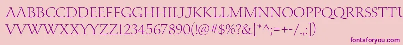 WaterstitlingproLt Font – Purple Fonts on Pink Background