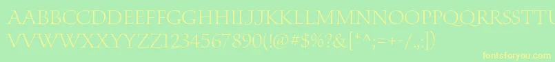 WaterstitlingproLt Font – Yellow Fonts on Green Background