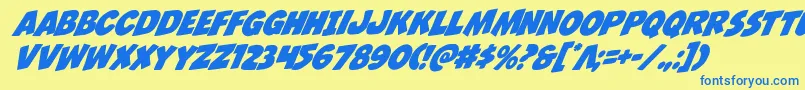 Jcandlestickrotal Font – Blue Fonts on Yellow Background