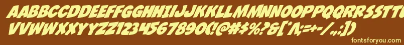 Jcandlestickrotal Font – Yellow Fonts on Brown Background