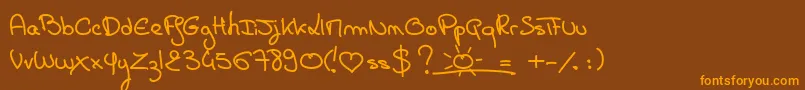 Шрифт CartePostale – оранжевые шрифты на коричневом фоне