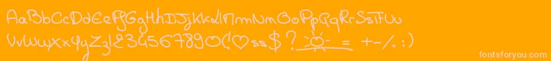 Więcej informacji o czcionce CartePostale Czcionka CartePostale – różowe czcionki na pomarańczowym tle