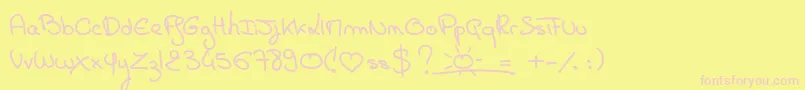 Weitere Informationen zur CartePostale-Schriftart CartePostale-Schriftart – Rosa Schriften auf gelbem Hintergrund