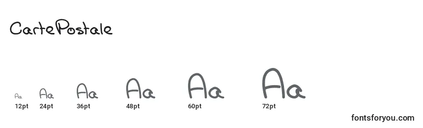 CartePostale Font Sizes