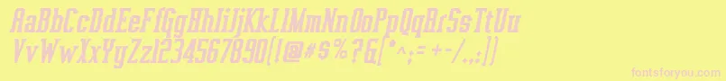 Vahika Bolditalic-fontti – vaaleanpunaiset fontit keltaisella taustalla