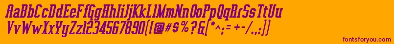Шрифт Vahika Bolditalic – фиолетовые шрифты на оранжевом фоне