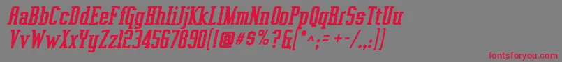 Vahika Bolditalic Font – Red Fonts on Gray Background