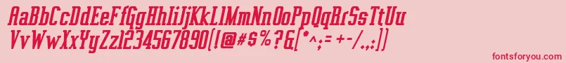 フォントVahika Bolditalic – ピンクの背景に赤い文字