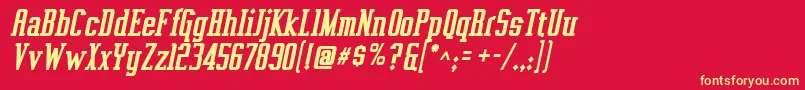 Vahika Bolditalic Font – Yellow Fonts on Red Background
