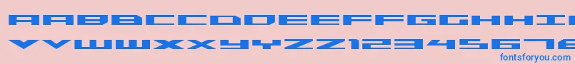 フォントTriremeexpbold – ピンクの背景に青い文字