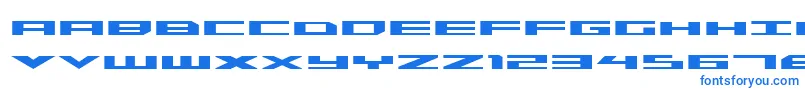 フォントTriremeexpbold – 白い背景に青い文字