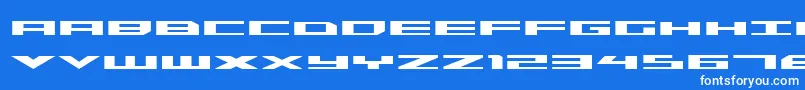 フォントTriremeexpbold – 青い背景に白い文字