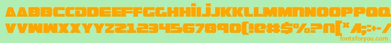 GuardianCondensed Font – Orange Fonts on Green Background