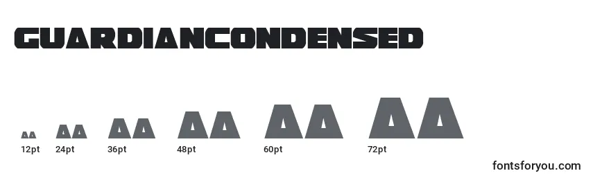 Размеры шрифта GuardianCondensed