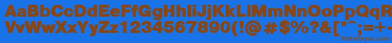 PragmaticaBlack Font – Brown Fonts on Blue Background