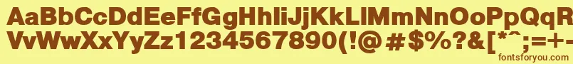 PragmaticaBlack Font – Brown Fonts on Yellow Background