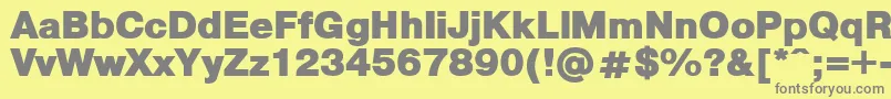 PragmaticaBlack-Schriftart – Graue Schriften auf gelbem Hintergrund
