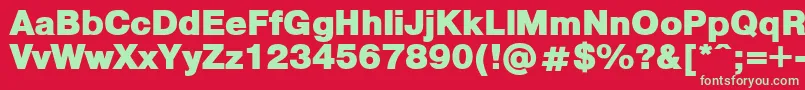 PragmaticaBlack Font – Green Fonts on Red Background