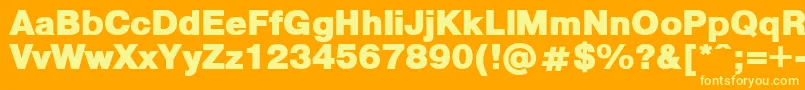 Police PragmaticaBlack – polices jaunes sur fond orange