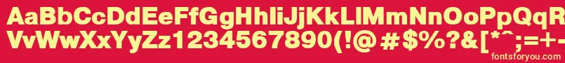 Шрифт PragmaticaBlack – жёлтые шрифты на красном фоне