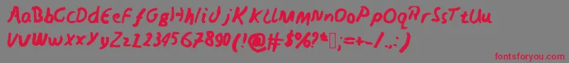 Nedswriting Font – Red Fonts on Gray Background