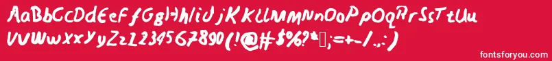 Nedswriting Font – White Fonts on Red Background