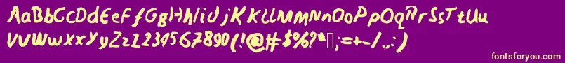 Weitere Informationen zur Nedswriting-Schriftart Nedswriting-Schriftart – Gelbe Schriften auf violettem Hintergrund