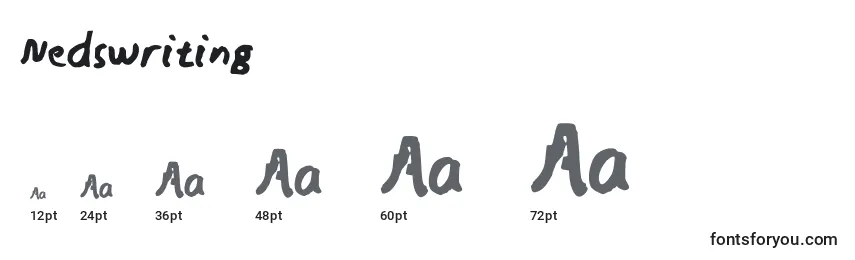 Nedswriting Font Sizes