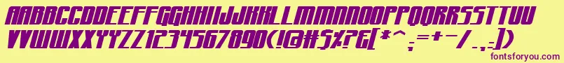CraterfaceBb Font – Purple Fonts on Yellow Background