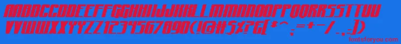CraterfaceBb Font – Red Fonts on Blue Background