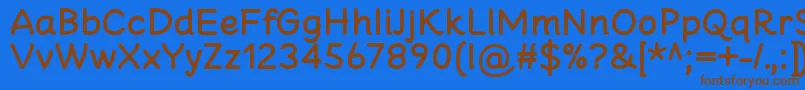 フォントCheeronstaBold – 茶色の文字が青い背景にあります。