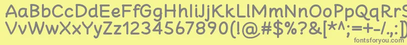 CheeronstaBold-fontti – harmaat kirjasimet keltaisella taustalla