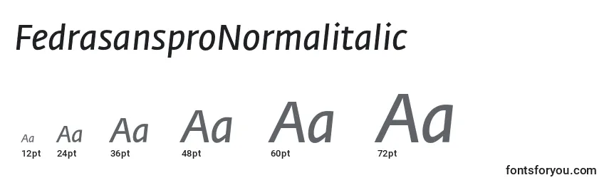 Размеры шрифта FedrasansproNormalitalic