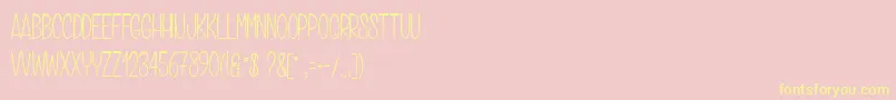 Grilledchicken-Schriftart – Gelbe Schriften auf rosa Hintergrund