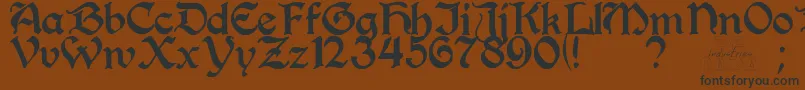 PerrygothicRegular Font – Black Fonts on Brown Background