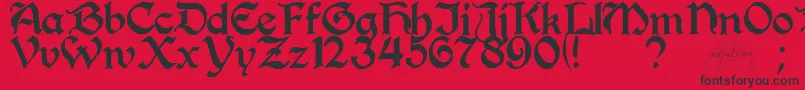 PerrygothicRegular Font – Black Fonts on Red Background